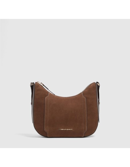 Borsa tracolla donna per iPad mini Piquadro Circle – Camoscio noce scuro - foto 1