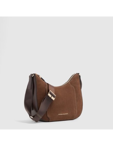 Borsa tracolla donna per iPad mini Piquadro Circle – Camoscio noce scuro - foto 2