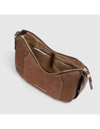 Borsa tracolla donna per iPad mini Piquadro Circle – Camoscio noce scuro - foto 4