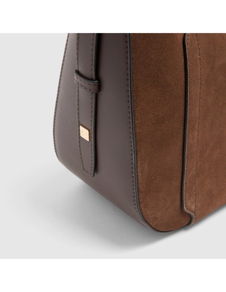 Borsa tracolla donna per iPad mini Piquadro Circle – Camoscio noce scuro - foto 5