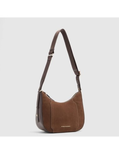 Borsa tracolla donna per iPad mini Piquadro Circle – Camoscio noce scuro - foto 6