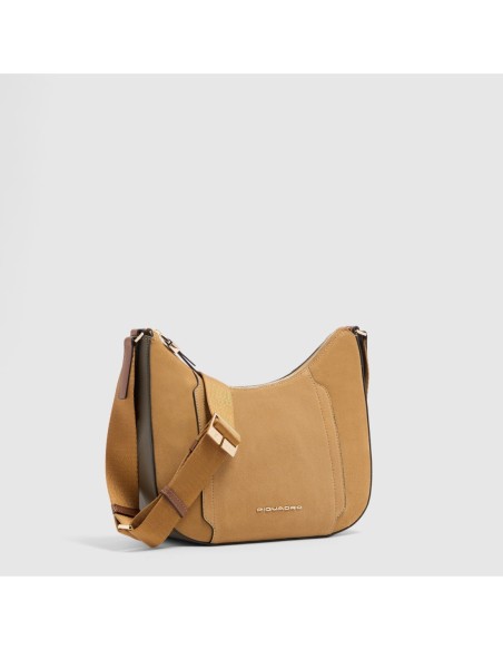 Borsa tracolla donna per iPad mini Piquadro Circle – Nocciola scamosciato - foto 2