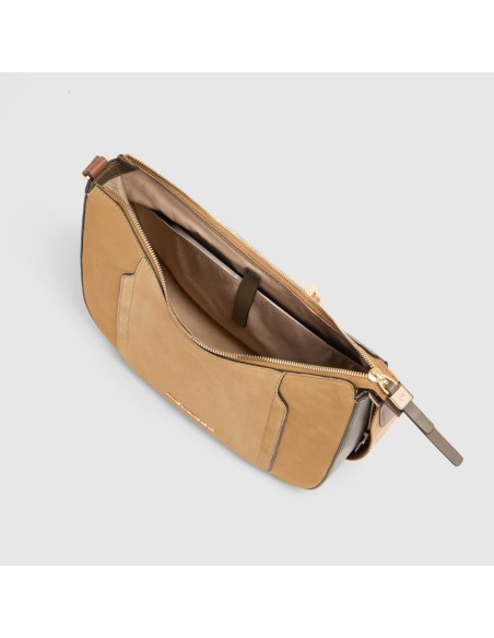 Borsa tracolla donna per iPad mini Piquadro Circle – Nocciola scamosciato - foto 4