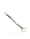 Portachiavi in pelle con moschettone e anello Piquadro Circle – Tortora/blu