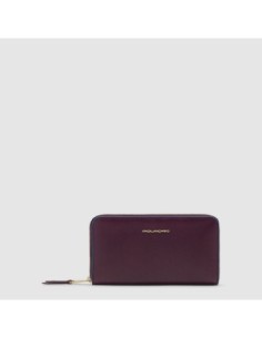 Portafogli donna grande zip-around Piquadro Blue Square – Bordeaux - foto 1