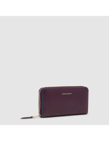 Portafogli donna grande zip-around Piquadro Blue Square – Bordeaux - foto 2