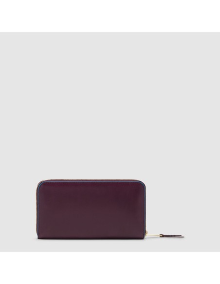 Portafogli donna grande zip-around Piquadro Blue Square – Bordeaux - foto 3