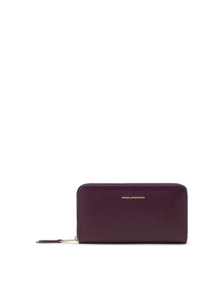 Portafogli donna grande zip-around Piquadro Blue Square – Bordeaux - foto 6