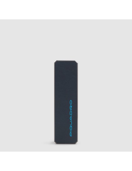 Portachiavi personalizzabile in pelle con tracker Piquadro Blue Square – Blu notte - foto 1