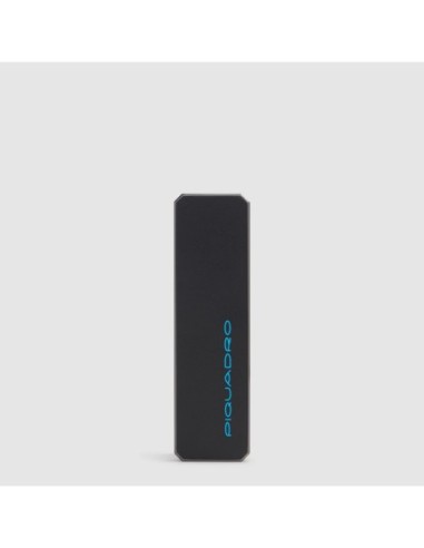 Portachiavi personalizzabile in pelle con tracker Piquadro Blue Square – Nero - foto 1
