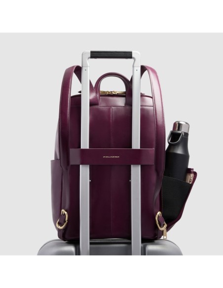 Zaino donna in pelle porta pc 14 Piquadro Blue Square – Bordeaux - foto 3