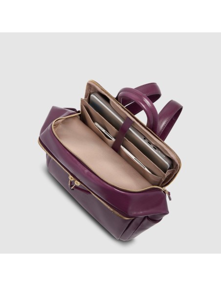 Zaino donna in pelle porta pc 14 Piquadro Blue Square – Bordeaux - foto 4