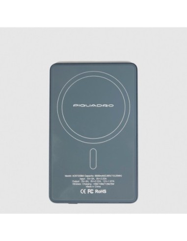 Power bank MagSafe da 5000 mAh ultra sottile Piquadro BagMotic – Grigio - foto 1