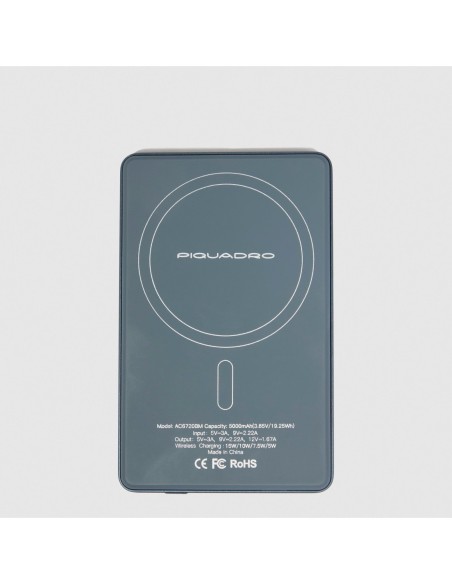 Power bank MagSafe da 5000 mAh ultra sottile Piquadro BagMotic – Grigio - foto 1