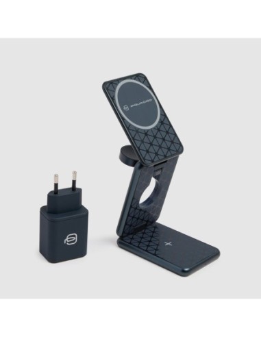 Caricabatterie 3in1 15W con adattatore GaN 45W Piquadro BagMotic – Grigio - foto 1