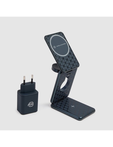 Caricabatterie 3in1 15W con adattatore GaN 45W Piquadro BagMotic – Grigio - foto 1