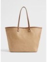 Borsa shopping Large in tela rivestita Op e pelle Borbonese Flight – Cappuccino Borsa shopping Large in tela rivestita Op e pelle Borbonese Flight – Cappuccino