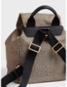 Zaino Medium con patta in tessuto Op Borbonese B-Club – Op naturale/nero