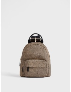 Zaino Medium con zip in tessuto Op Borbonese B-Club – Op naturale/nero - foto 1