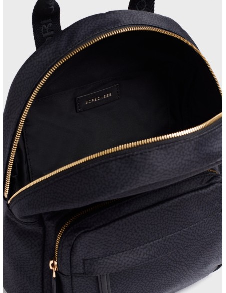 Zaino Medium con zip in tessuto Op Borbonese B-Club – Dark black - foto 4