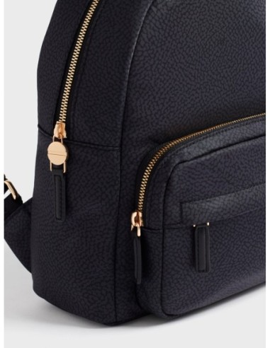 Zaino Medium con zip in tessuto Op Borbonese B-Club – Dark black - foto 5