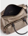 Bauletto Medium in tessuto Op con tracolla Borbonese B-Club – Op naturale/nero