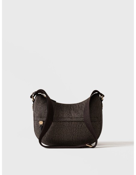 Luna Bag Small borsa a tracolla in tessuto Op Borbonese B-Club – Catrame - foto 1