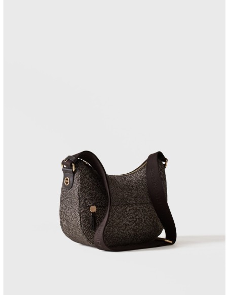 Luna Bag Small borsa a tracolla in tessuto Op Borbonese B-Club – Catrame - foto 3