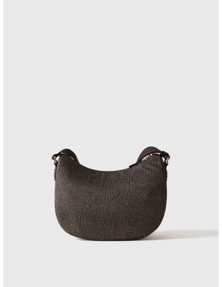 Luna Bag Small borsa a tracolla in tessuto Op Borbonese B-Club – Catrame - foto 4