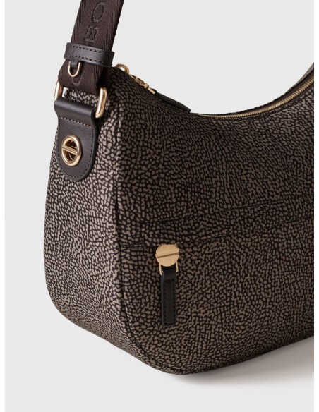 Luna Bag Small borsa a tracolla in tessuto Op Borbonese B-Club – Catrame - foto 5