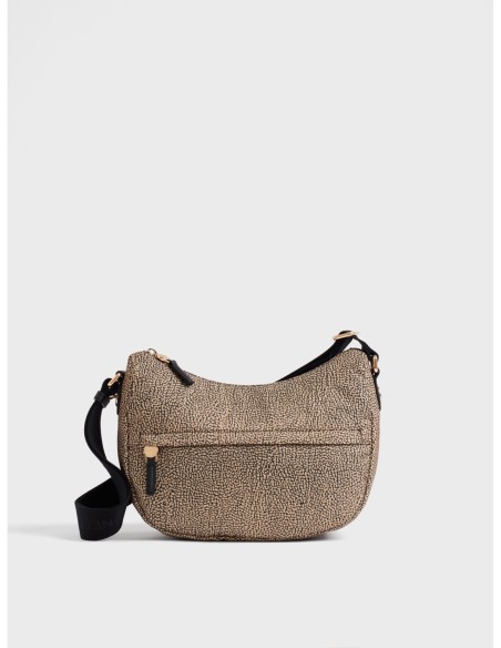 Luna Bag Small borsa a tracolla in tessuto Op Borbonese B-Club – Op naturale/nero - foto 1