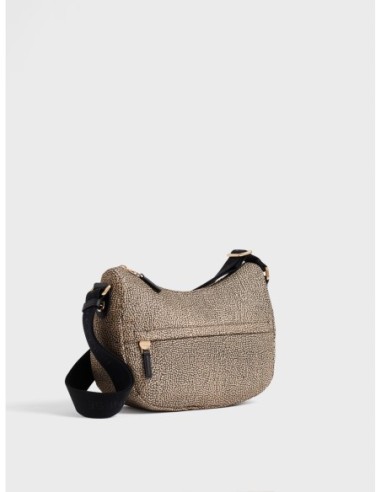 Luna Bag Small borsa a tracolla in tessuto Op Borbonese B-Club – Op naturale/nero - foto 3