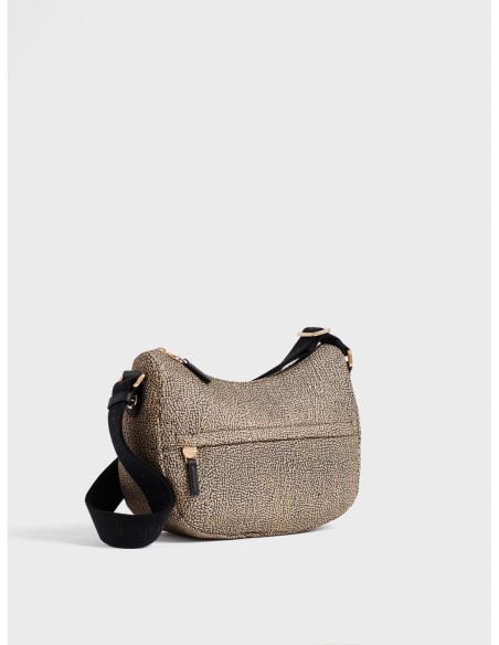 Luna Bag Small borsa a tracolla in tessuto Op Borbonese B-Club – Op naturale/nero - foto 3