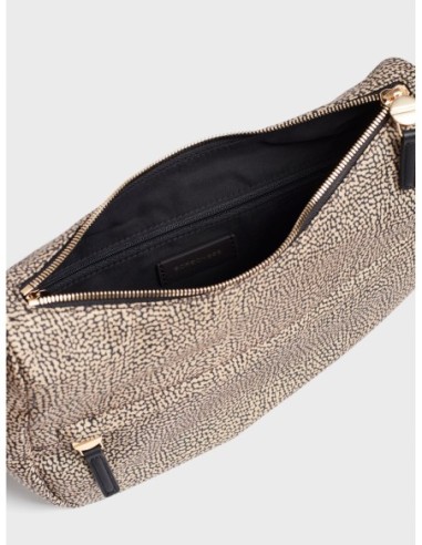 Luna Bag Small borsa a tracolla in tessuto Op Borbonese B-Club – Op naturale/nero - foto 5
