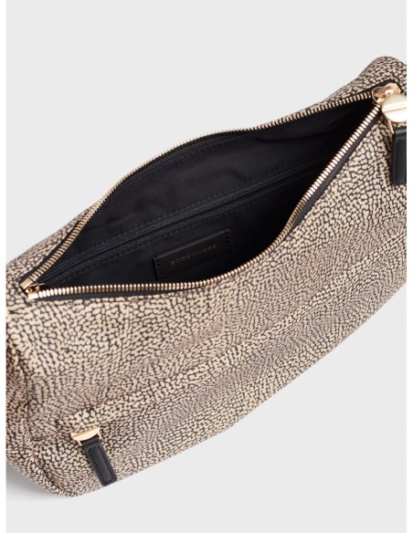 Luna Bag Small borsa a tracolla in tessuto Op Borbonese B-Club – Op naturale/nero - foto 5