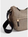 Luna Bag Small borsa a tracolla in tessuto Op Borbonese B-Club – Op naturale/nero