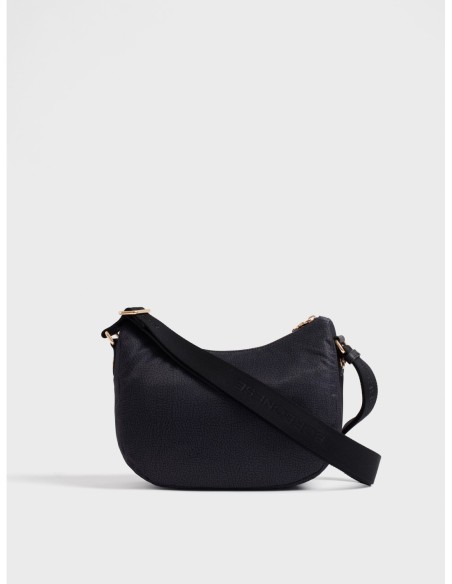 Luna Bag Small borsa a tracolla in tessuto Op Borbonese B-Club – Dark black - foto 3