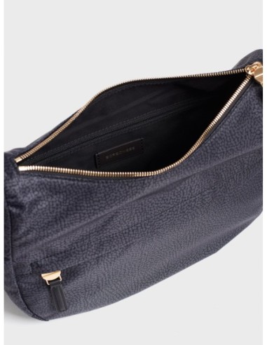 Luna Bag Small borsa a tracolla in tessuto Op Borbonese B-Club – Dark black - foto 4