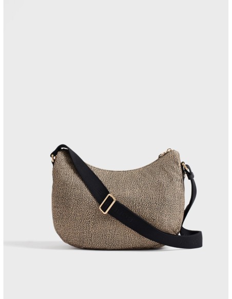 Luna Bag Middle borsa a tracolla in tessuto Op Borbonese B-Club – Op naturale/nero - foto 3