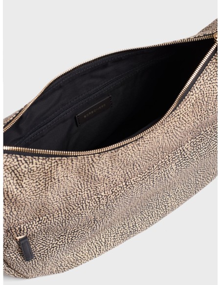 Luna Bag Middle borsa a tracolla in tessuto Op Borbonese B-Club – Op naturale/nero - foto 4