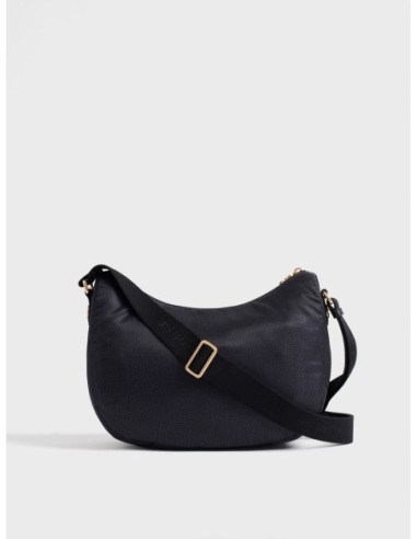 Luna Bag Middle borsa a tracolla in tessuto Op Borbonese B-Club – Dark black - foto 4