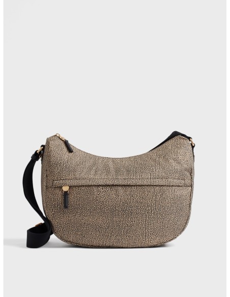 Luna Bag Medium borsa a tracolla in tessuto Op Borbonese B-Club – Op naturale/nero - foto 1