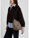 Luna Bag Medium borsa a tracolla in tessuto Op Borbonese B-Club – Op naturale/nero