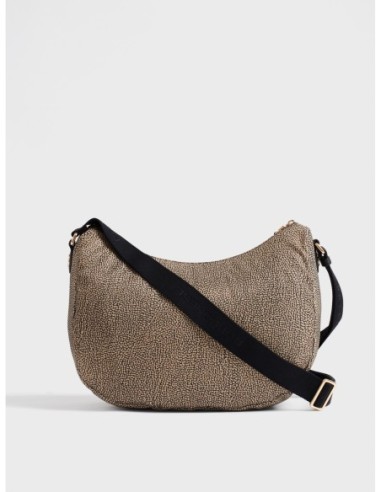 Luna Bag Medium borsa a tracolla in tessuto Op Borbonese B-Club – Op naturale/nero - foto 4