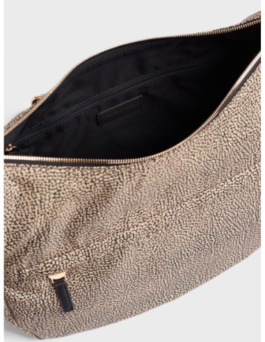 Luna Bag Medium borsa a tracolla in tessuto Op Borbonese B-Club – Op naturale/nero - foto 5