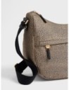 Luna Bag Medium borsa a tracolla in tessuto Op Borbonese B-Club – Op naturale/nero