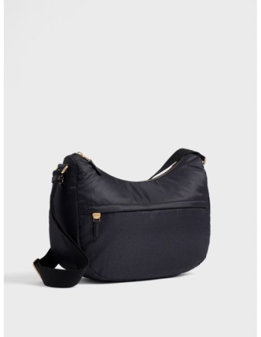 Luna Bag Medium borsa a tracolla in tessuto Op Borbonese B-Club – Dark black - foto 2