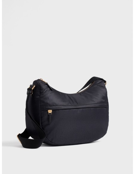 Luna Bag Medium borsa a tracolla in tessuto Op Borbonese B-Club – Dark black - foto 2