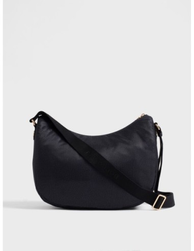 Luna Bag Medium borsa a tracolla in tessuto Op Borbonese B-Club – Dark black - foto 3