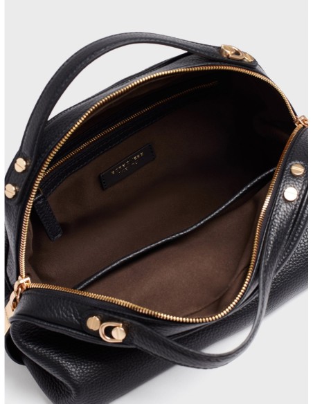 Bauletto Small in pelle stampa cervo Borbonese – Nero - foto 5